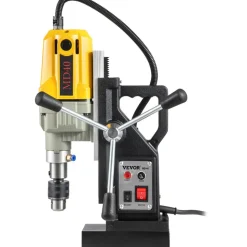 VEVOR Magnetic Drill, 1100W 1.57" Boring Diameter, 2697lbf/12000N Portable Electric Mag Drill Press with 12 Drilling Bits, 580 RPM Max Speed Drilling Machine for any Surface and Home Improvement