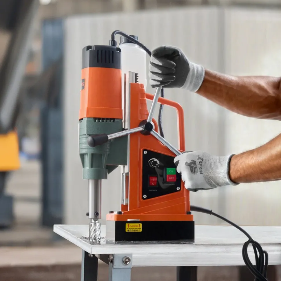 VEVOR Magnetic Drill, 1550W Motor 2 in Coring Diameter, 2922 lbf Magnetic Force, 0-550 RPM Variable Speed, Portable Electric Mag Drill Press Drilling Machine for Metal Surface, Home Improvement