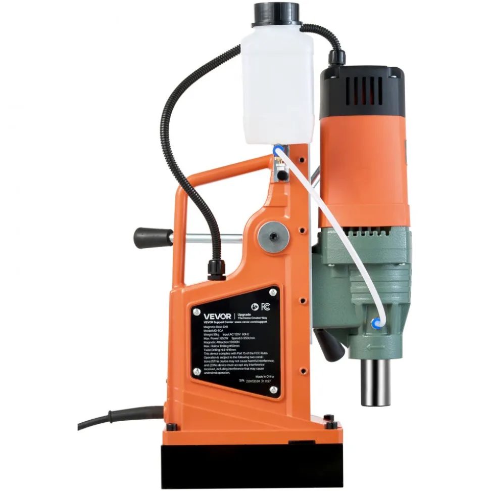 VEVOR Magnetic Drill, 1550W Motor 2 in Coring Diameter, 2922 lbf Magnetic Force, 0-550 RPM Variable Speed, Portable Electric Mag Drill Press Drilling Machine for Metal Surface, Home Improvement