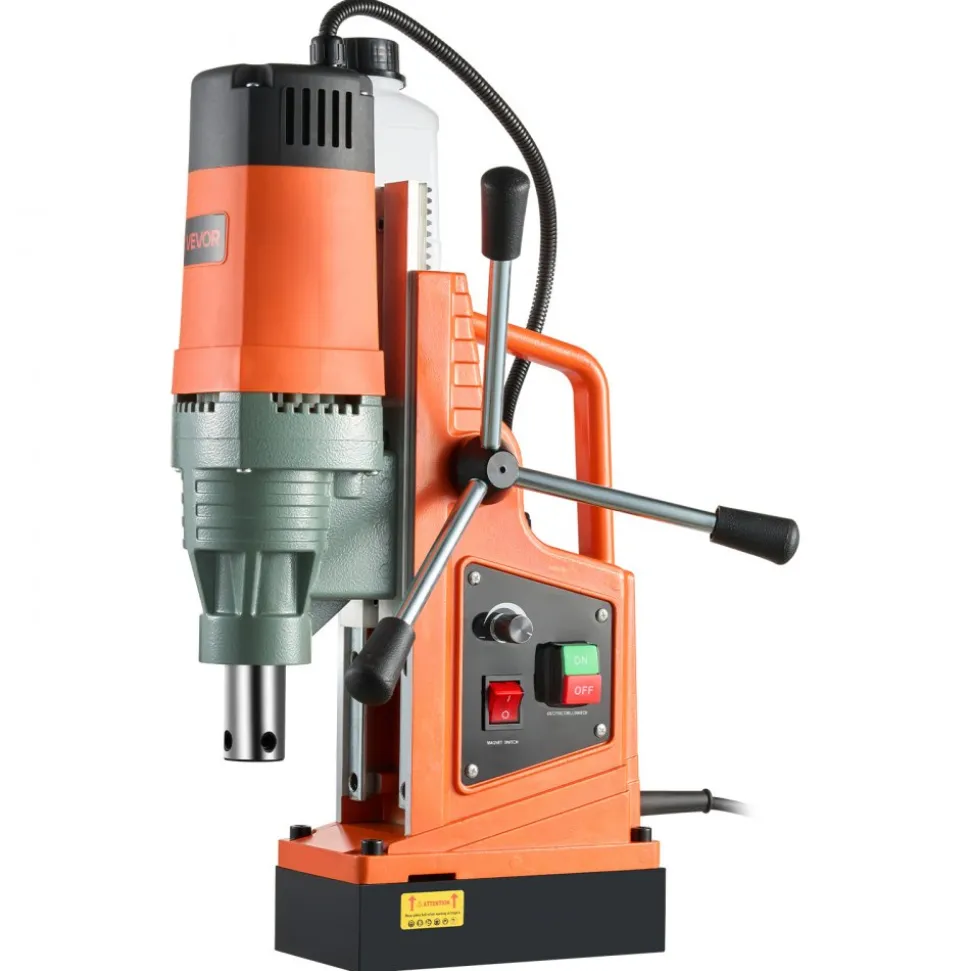 VEVOR Magnetic Drill, 1550W Motor 2 in Coring Diameter, 2922 lbf Magnetic Force, 0-550 RPM Variable Speed, Portable Electric Mag Drill Press Drilling Machine for Metal Surface, Home Improvement