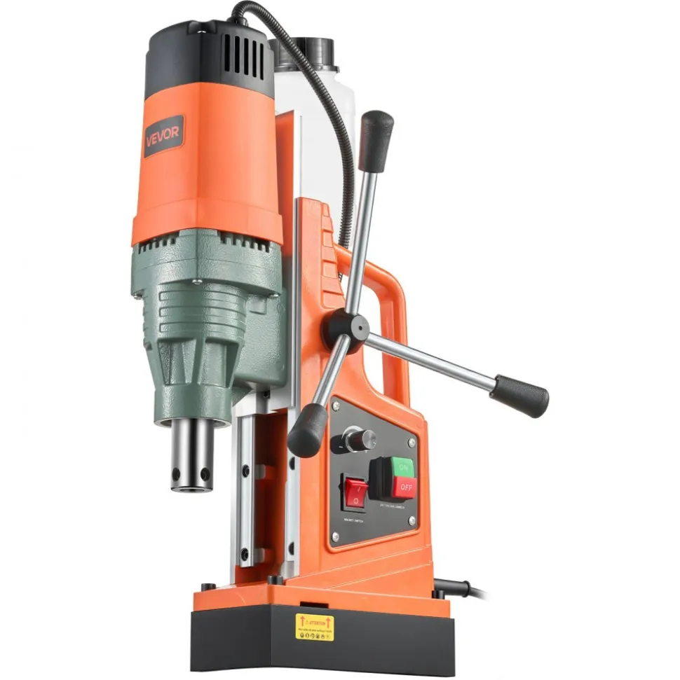 VEVOR Magnetic Drill, 1550W Motor 2 in Coring Diameter, 2922 lbf Magnetic Force, 0-550 RPM Variable Speed, Portable Electric Mag Drill Press Drilling Machine for Metal Surface, Home Improvement