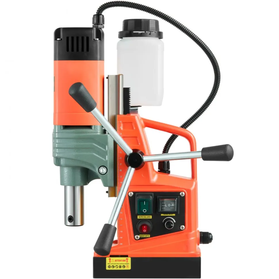 VEVOR Magnetic Drill, 1450W Motor 2 in Coring Diameter, 2922 lbf Magnetic Force, Portable Electric Mag Drill Press with 6 Coring Bits, Variable Speed, Drilling Machine for Metal Surface, Industrial
