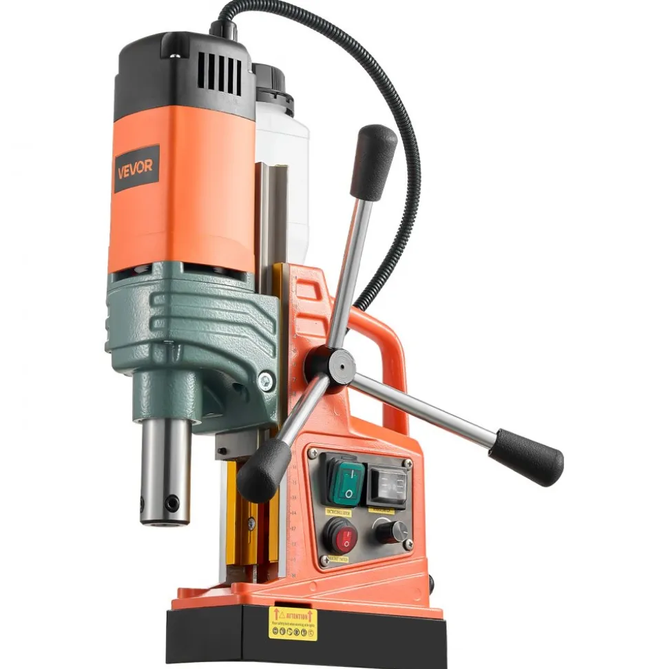 VEVOR Magnetic Drill, 1450W Motor 2 in Coring Diameter, 2922 lbf Magnetic Force, Portable Electric Mag Drill Press with 6 Coring Bits, Variable Speed, Drilling Machine for Metal Surface, Industrial