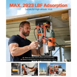 VEVOR Magnetic Drill, 1450W Motor 2 in Coring Diameter, 2922 lbf Magnetic Force, Portable Electric Mag Drill Press with 6 Coring Bits, Variable Speed, Drilling Machine for Metal Surface, Industrial