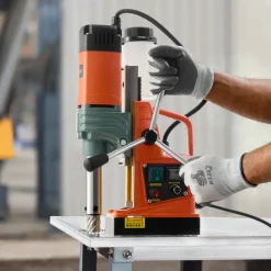 VEVOR Magnetic Drill, 1450W Motor 2 in Coring Diameter, 2922 lbf Magnetic Force, Portable Electric Mag Drill Press with 6 Coring Bits, Variable Speed, Drilling Machine for Metal Surface, Industrial