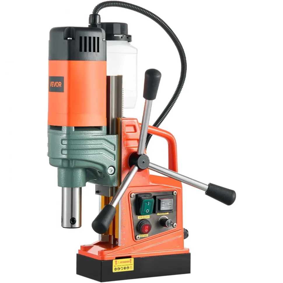 VEVOR Magnetic Drill, 1450W Motor 2 in Coring Diameter, 2922 lbf Magnetic Force, Portable Electric Mag Drill Press with 6 Coring Bits, Variable Speed, Drilling Machine for Metal Surface, Industrial
