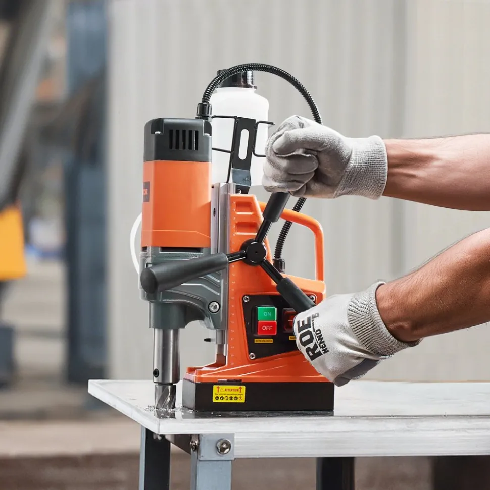VEVOR Magnetic Drill, 1300W Motor 1.6 in Boring Diameter, 2810 lbf Portable Electric Mag Drill Press, 810 RPM No-Load Speed, Drilling Machine for Metal Surface, Industrial and Home Improvement