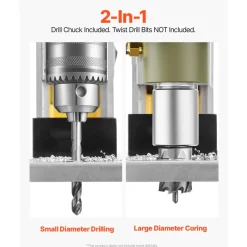 VEVOR Magnetic Drill, 1400W Motor 1.6 in Boring Diameter, 2810 lbf Portable Electric Mag Drill Press, with 11 Coring Bits, 800 RPM Speed, Drilling Machine for Metal Surface, Home Improvement Industry