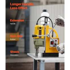 VEVOR Magnetic Drill, 1400W Motor 1.6 in Boring Diameter, 2810 lbf Portable Electric Mag Drill Press, 800 RPM No-Load Speed, Drilling Machine for Metal Surface, Industrial and Home Improvement