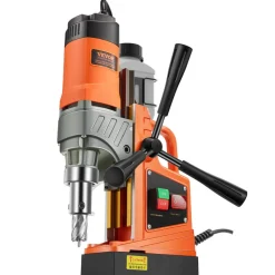 VEVOR Magnetic Drill, 1450W Motor 1.6 in Boring Diameter, 2810 lbf Portable Electric Mag Drill Press, with 11 Coring Bits, 850 RPM Speed, Drilling Machine for Metal Surface, Home Improvement Industry