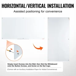 VEVOR Magnetic Glass Whiteboard, Dry Erase Board 72