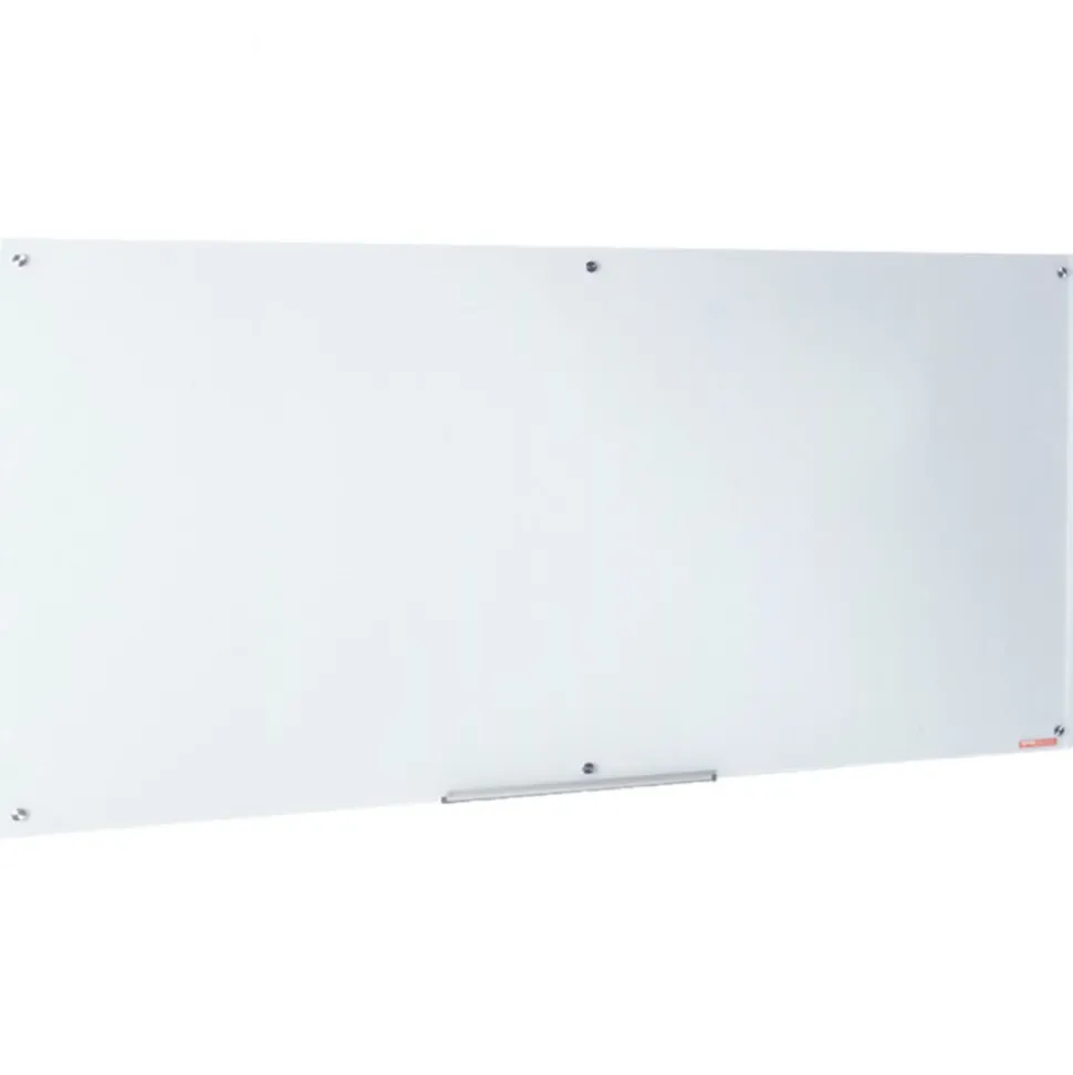 VEVOR Magnetic Glass Whiteboard, Dry Erase Board 72"x36", Wall-Mounted Large White Glassboard Frameless, with Marker Tray, an Eraser and 2 Markers, White