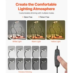 VEVOR Magnetic Helping Hands Soldering Station, 4 Flexible Arms Third Hand Soldering Tool, with 3X LED Magnifying Lamp, 4 PCB  Pillar Holder & Heavy-Duty Base, Electronic Repair Craft Hobby DIY