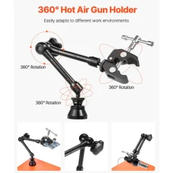 VEVOR Magnetic Helping Hands Soldering Station, 4 Flexible Arms Third Hand Tool with 3X LED Magnifying Lamp & Non-Slip Heavy-Duty Base, Soldering Helping Hands for Electronic Repair Craft Hobby DIY