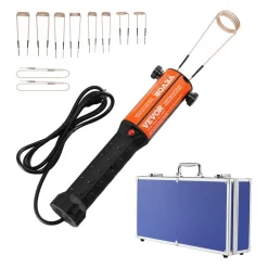 VEVOR Magnetic Induction Heater Kit, 1000w 110V Portable Hand-held Induction Heater with 10PCS Induction Coils, No-Flame Induction Heater Bolt Remover with Case, Fit for Removing Rusty Bolts & Nuts