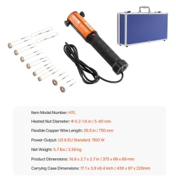 VEVOR Magnetic Induction Heater Kit, 1000w 110V Portable Hand-held Induction Heater with 10PCS Induction Coils, No-Flame Induction Heater Bolt Remover with Case, Fit for Removing Rusty Bolts & Nuts