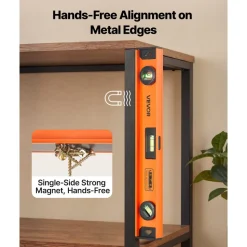 VEVOR Magnetic Level Set, 4-Piece Included 16/24/36/48 in, Aluminum Alloy I-Beam Bubble Leveler with Clear 3 Green Vials & Hanging Hole, Level Tool Ideal for Hanging Pictures, Home Improvement & DIY