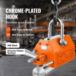 VEVOR Magnetic Lifter, 3300lbs/1500kg Pulling Capacity, 2.5 Safety Factor, Neodymium & Steel, Lifting Magnet with Release, Permanent Lift Magnets, Heavy Duty Magnet for Hoist, Shop Crane, Block, Board