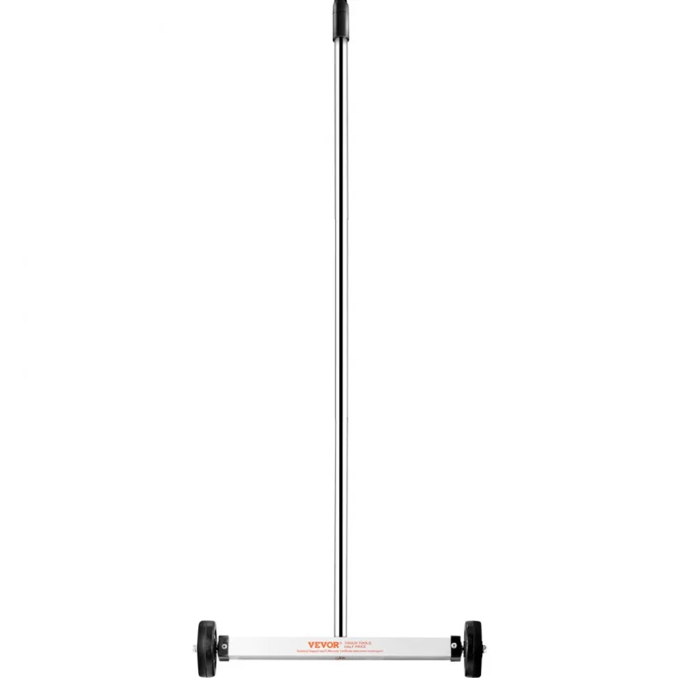 VEVOR Magnetic Sweeper with Wheels, 15inch Mini Magnetic Sweeper, 8 lbs Capacity, Adjustable Handle, Lightweight Magnetic Pickup Sweeper to Pick Up Nails and Screws, Easy Cleanup of Workshop Garage