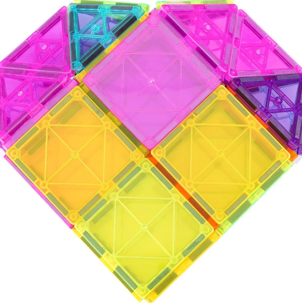 VEVOR Magnetic Tiles, 55 PCS Magnetic Building Blocks for Kids, Magnet Building Set with Car Base & 16 Digital Cards, STEM Educational Construction Stacking Toys Gift for Toddlers Boys Girls Aged 4+