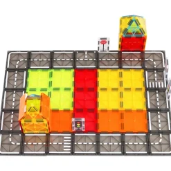 VEVOR Magnetic Tiles, 180 PCS Magnetic Building Blocks for Kids, Magnet Building Set with 2 Car Bases & Ferris Wheel Stand, STEM Educational Construction Stacking Toys for Toddlers Boys Girls Aged 5+