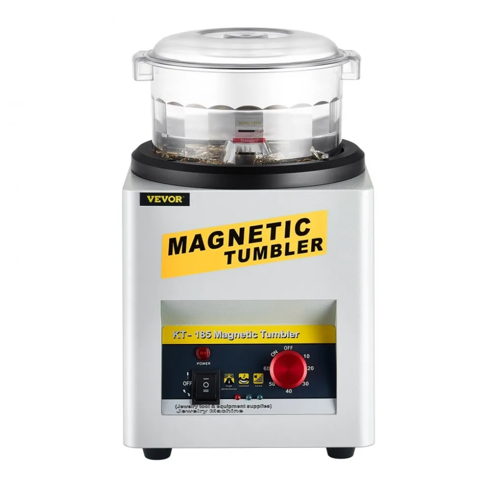VEVOR Magnetic Tumbler, 180mm Jewelry Polisher Tumbler,2000 RPM KT-185 Jewelry Polisher Finisher with Adjustable Direction and Time for Jewelry (185mm)