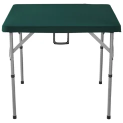 VEVOR Mahjong Table, Fold-in-Half 4 Player Card Table with Wear-Resistant Green Tabletop, Portable Bi-Folding Square Domino Table with Carrying Handle for Outdoor Camping Picnic Party, 34 x 34-inch