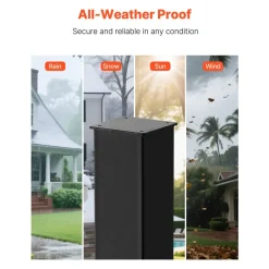 VEVOR Mailbox Post, 43 x 4 x 4 Inches, Steel In-Ground Mounting Mail Box Stand with Powder Coating Surface, Heavy Duty Metal Post Sleeve Kit for Outside Curbside Residential Use, Easy Install, Black