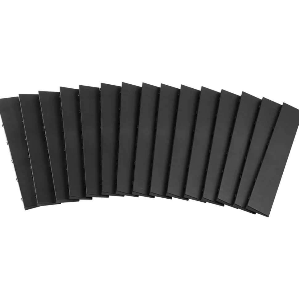 VEVOR Male Garage Floors Transition Edge Kit, 15 PCS Sturdy PP Interlocking Modular Garage Floor Edging Slip-resistant, Easy Assembly Compatible Only With VEVOR Upgraded 6-Lock Garage Mats, Black