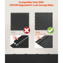 VEVOR Male Garage Floors Transition Edge Kit, 15 PCS Sturdy PP Interlocking Modular Garage Floor Edging Slip-resistant, Easy Assembly Compatible Only With VEVOR Upgraded 6-Lock Garage Mats, Black