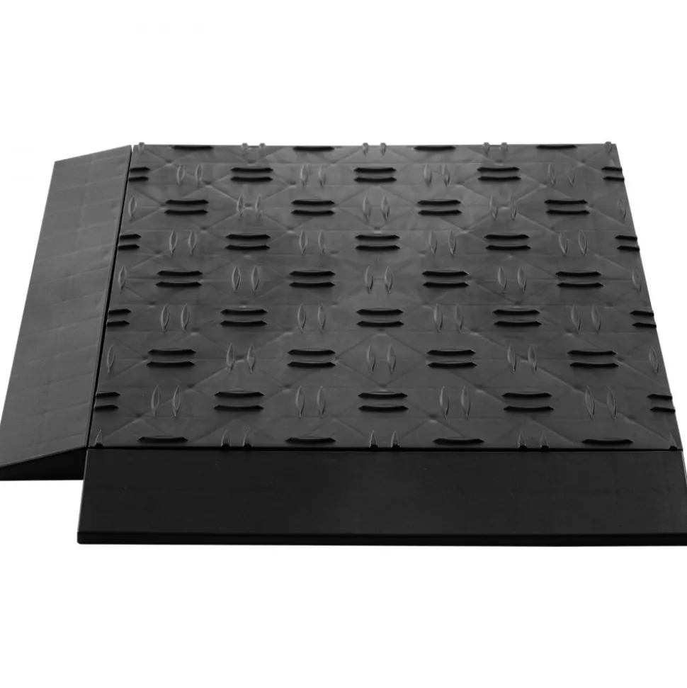 VEVOR Male Garage Floors Transition Edge Kit, 15 PCS Sturdy PP Interlocking Modular Garage Floor Edging Slip-resistant, Easy Assembly Compatible Only With VEVOR Upgraded 6-Lock Garage Mats, Black