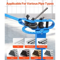 VEVOR Manual Bending Machine with 14 Bending Dies, 200° Heavy-Duty Bending Tool for Copper Aluminum Iron Pipes, Ideal for HVAC Air Conditioning Refrigerator Auto Repair