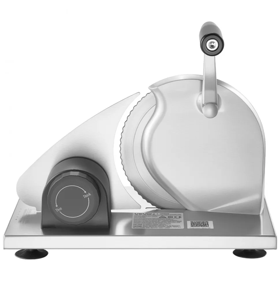 VEVOR Manual Bread Slicer, 0-0.6" Adjustable Thickness Cheese Cutter, Hand Cranked Slicer for Homemade Bread - with Serrated Stainless Steel Blade for Kitchen, Restaurant, Bakery, Party