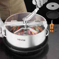 VEVOR Manual Bud Leaf Trimmer, 12 in Reaper Bowl Bud Trimmer with Stainless Steel Blades, Visual Cutting , Wet & Dry Hydroponic Cutting Machine with Tray, Twisted Spin Cut for Plant Buds Flowers