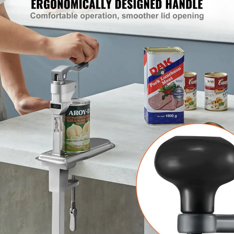 VEVOR Manual Can Opener, Sturdy Table-Mounted Opener for Big Cans, Durable with Stand, Height-Adjustable Professional Bottle Opener, Suitable for Cans Up to 15.7" High, Ideal for Restaurants, Hotel