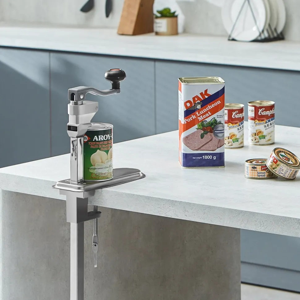 VEVOR Manual Can Opener, Sturdy Table-Mounted Opener for Big Cans, Durable with Stand, Height-Adjustable Professional Bottle Opener, Suitable for Cans Up to 15.7" High, Ideal for Restaurants, Hotel