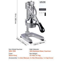 VEVOR Manual Citrus Juicer, 15