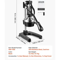 VEVOR Manual Citrus Juicer, 15