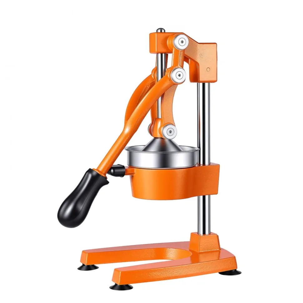 VEVOR Manual Citrus Juicer, 15" Tall Hand Press Orange Juicer, Manual Fresh Juice Extractor for Lemon Pomegranate Grapefruit, Heavy-Duty Cast Iron, Easy to Clean, Home & Commercial Use, Orange