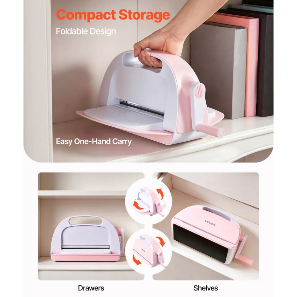 VEVOR Manual Die Cutting and Embossing Machine, 9" Opening, Portable Die Cut Machine Set with Cutting Dies, Embossing Folders, Paper Sheets, Cutting Plates, for Scrapbooking, Card Making, Crafting