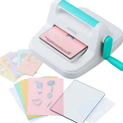 VEVOR Manual Die Cutting & Embossing Machine, Portable Cut Machines, 6 inch Opening Scrapbooking Machine Full Kit Included, For Arts & Crafts, Scrapbooking, Card Making and Crafting, White