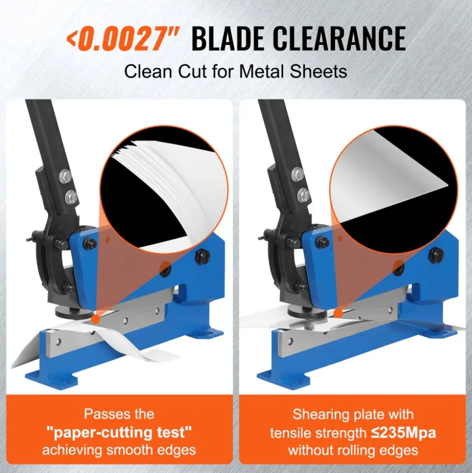 VEVOR 8" Manual Hand Plate Shear for Metal Sheet Processing, HS-8 Benchtop Cutter with Q235 Material, for Crafts Thick Steel Crafting, Heavy Duty Roll Press Machine for Builders, DIY Enthusiasts