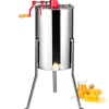 VEVOR Manual Honey Extractor, 2/4 Frames Honey Spinner Extractor, Stainless Steel Beekeeping Extraction, Honeycomb Drum Spinner with Lid, Apiary Centrifuge Equipment with Height Adjustable Stand