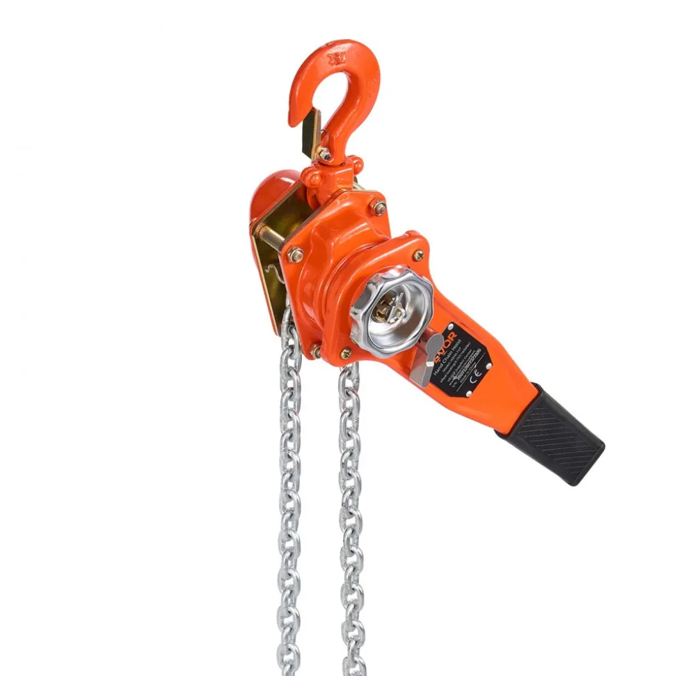 VEVOR Manual Lever Chain Hoist, 3/4T 1650LBS Capacity Heavy Duty Come Along, 20FT Lift G80 Alloy Steel Chain With Dual Pawl Mechanical Brake,360°Rotating Hooks, for Warehouse Construction Garage