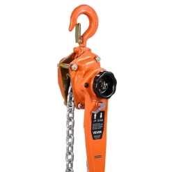 VEVOR Manual Lever Chain Hoist, 1-1/2T 3300LBS Capacity Heavy Duty Come Along, 10FT Lift G80 Alloy Steel Chain With Dual Pawl Mechanical Brake,360°Rotating Hooks, for Warehouse Construction Garage