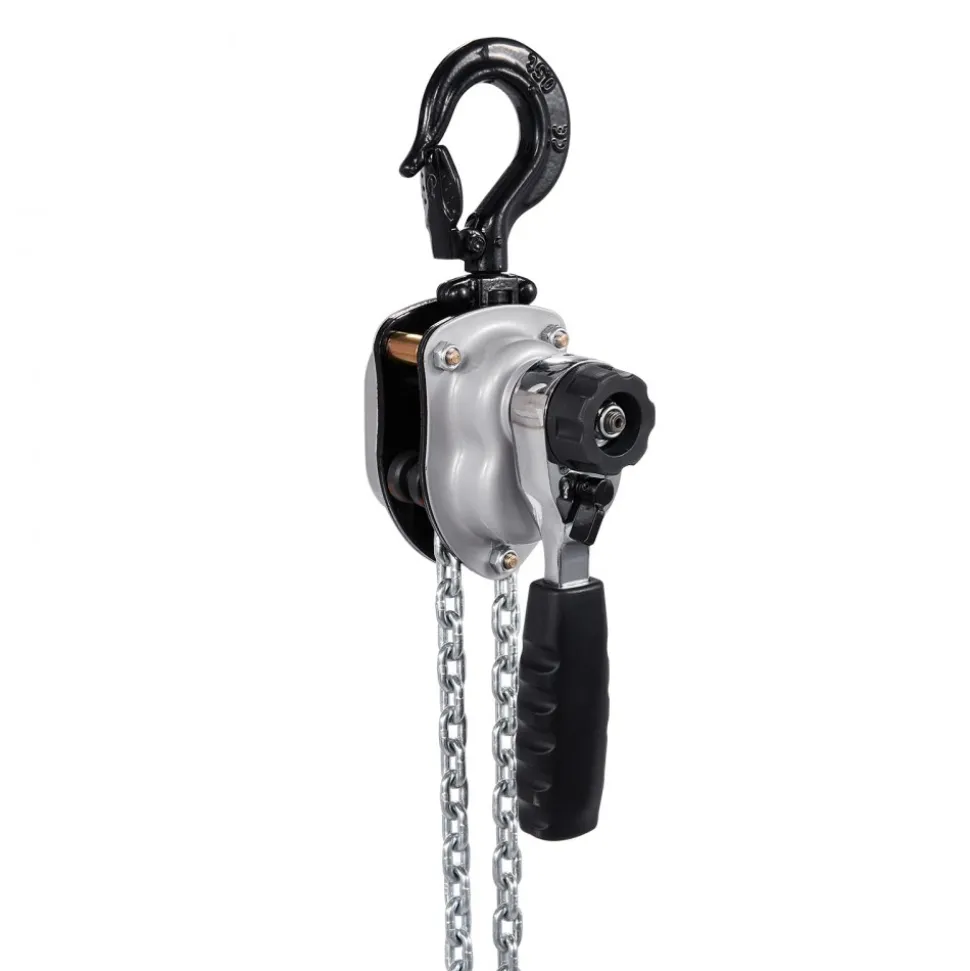 VEVOR Manual Lever Chain Hoist, 1/4T 550LBS Capacity Heavy Duty Come Along, 5FT Lift G80 Alloy Steel Chain With Dual Pawl Mechanical Brake,360°Rotating Hooks, for Warehouse Construction Garage