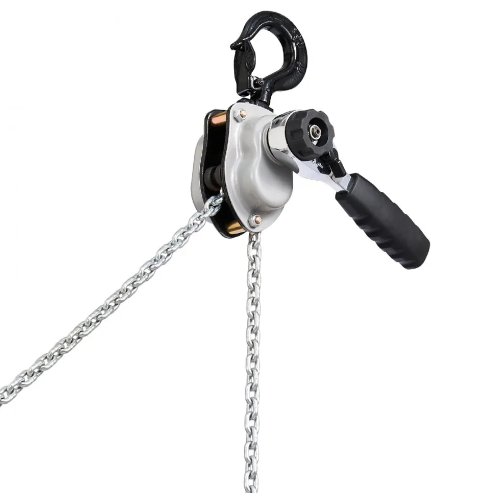 VEVOR Manual Lever Chain Hoist, 1/4T 550LBS Capacity Heavy Duty Come Along, 5FT Lift G80 Alloy Steel Chain With Dual Pawl Mechanical Brake,360°Rotating Hooks, for Warehouse Construction Garage