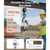 VEVOR Manual Lever Chain Hoist, 1/2T 1100LBS Capacity Heavy Duty Come Along, 5FT Lift G80 Alloy Steel Chain With Dual Pawl Mechanical Brake,360°Rotating Hooks, for Warehouse Construction Garage