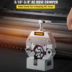 VEVOR Manually Operated AC Hose Crimper Hydra-Krimp 71550 Manual AC Hose Crimper Kit Air Conditioning Repair Handheld AC Hose Crimping Tool with 4 Dies