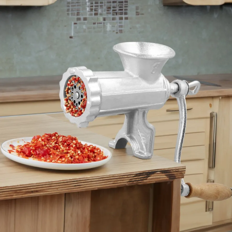 VEVOR Manual Meat Grinder, Heavy Duty Cast Iron Hand Meat Grinder with Steel Table Clamp, Meat Mincer Sausage Maker with 1 Cutting Blade, 2 Cutting Plates, 3 Sausage Tubes for Beef Pepper Mushroom